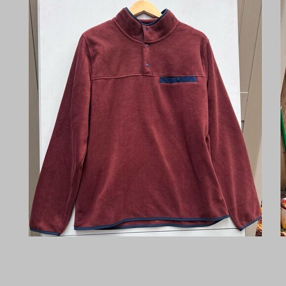 Other - 32 Degrees Men’s Long Sleeve Quarter Snap Pullover, Red/Blue Large